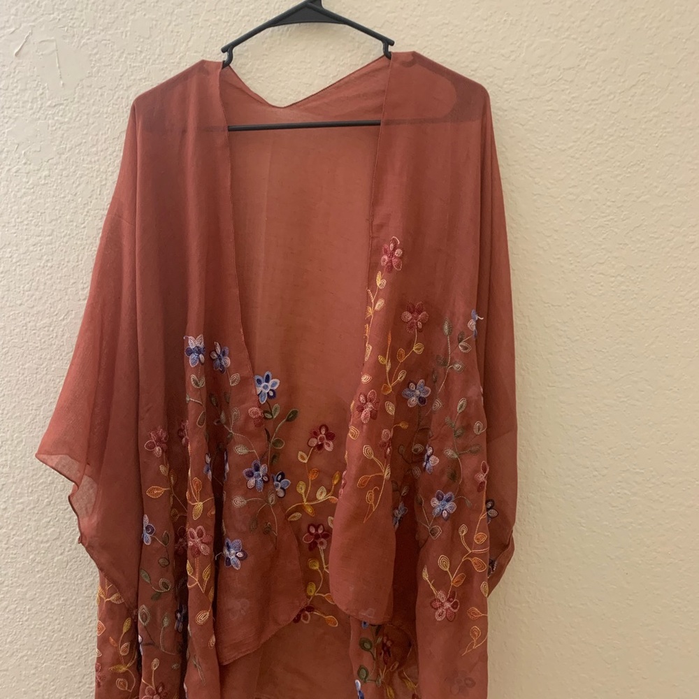 Floral draped cover-up, light-weight, never worn, brand new